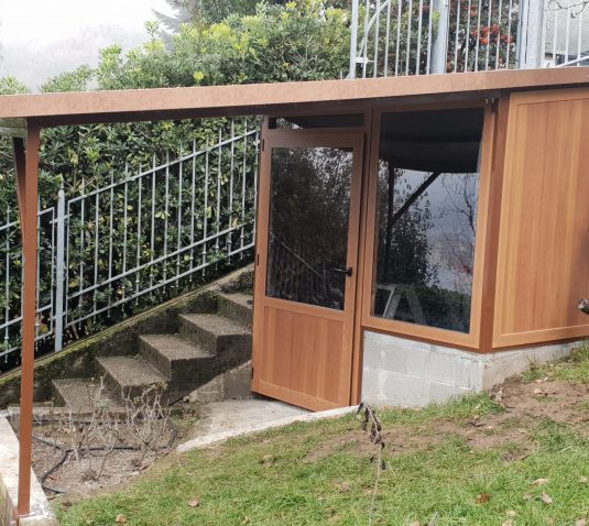 serramento alluminio tinta legno