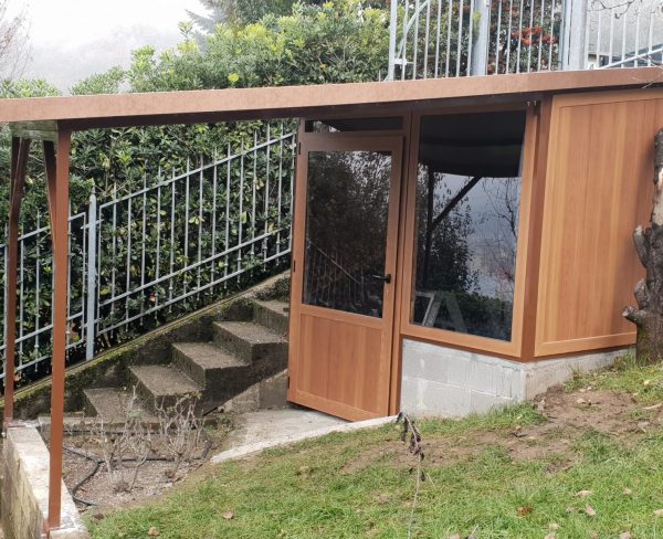 serramento alluminio tinta legno